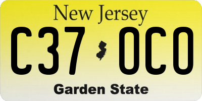 NJ license plate C37OCO