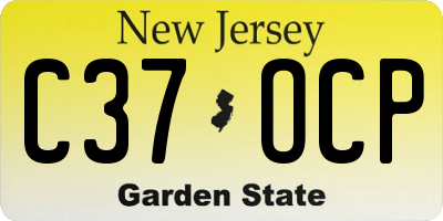 NJ license plate C37OCP