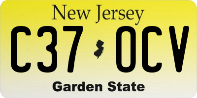 NJ license plate C37OCV