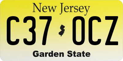 NJ license plate C37OCZ