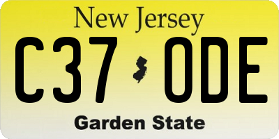 NJ license plate C37ODE