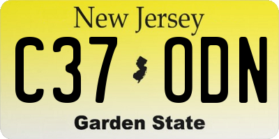 NJ license plate C37ODN