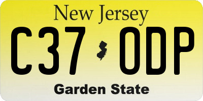 NJ license plate C37ODP
