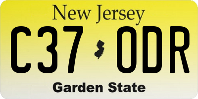 NJ license plate C37ODR
