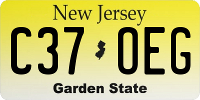 NJ license plate C37OEG