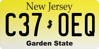 NJ license plate C37OEQ
