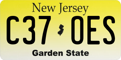 NJ license plate C37OES