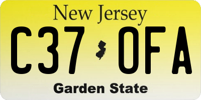 NJ license plate C37OFA