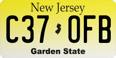NJ license plate C37OFB