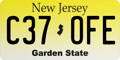 NJ license plate C37OFE