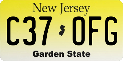 NJ license plate C37OFG