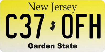 NJ license plate C37OFH