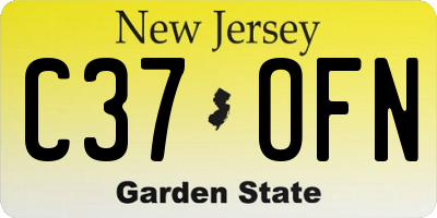 NJ license plate C37OFN