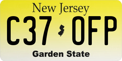 NJ license plate C37OFP
