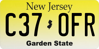 NJ license plate C37OFR