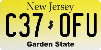 NJ license plate C37OFU