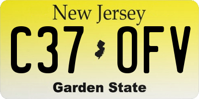 NJ license plate C37OFV
