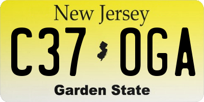 NJ license plate C37OGA