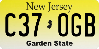 NJ license plate C37OGB