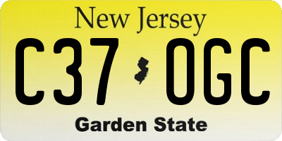 NJ license plate C37OGC