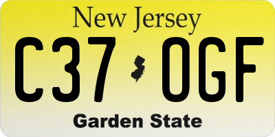 NJ license plate C37OGF