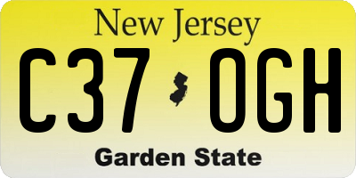 NJ license plate C37OGH