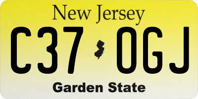 NJ license plate C37OGJ