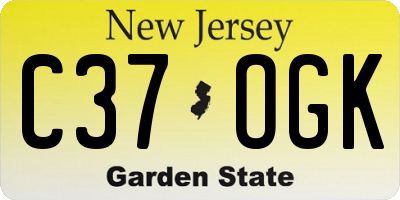 NJ license plate C37OGK