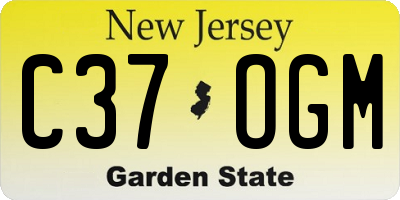 NJ license plate C37OGM