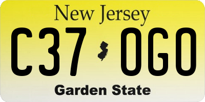 NJ license plate C37OGO