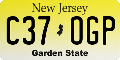 NJ license plate C37OGP