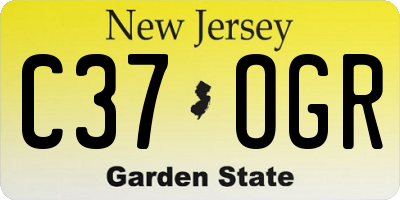 NJ license plate C37OGR