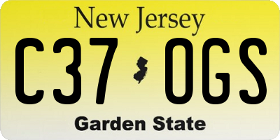 NJ license plate C37OGS