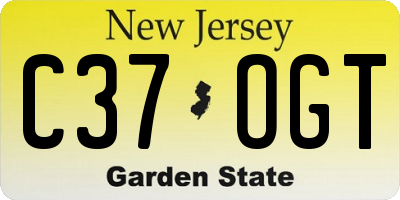 NJ license plate C37OGT