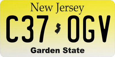 NJ license plate C37OGV