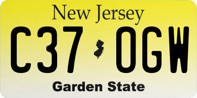 NJ license plate C37OGW