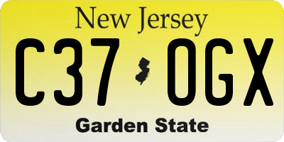 NJ license plate C37OGX