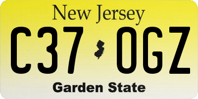 NJ license plate C37OGZ