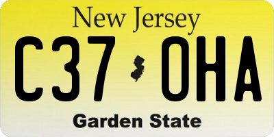 NJ license plate C37OHA