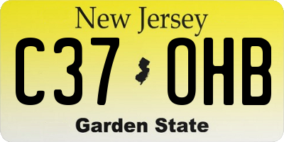 NJ license plate C37OHB