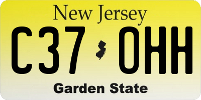 NJ license plate C37OHH