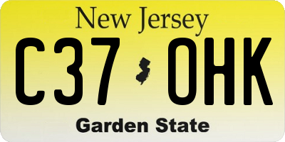 NJ license plate C37OHK