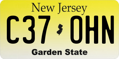 NJ license plate C37OHN