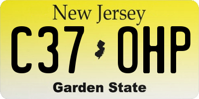 NJ license plate C37OHP