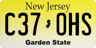NJ license plate C37OHS