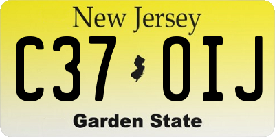 NJ license plate C37OIJ