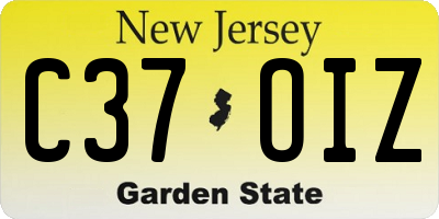 NJ license plate C37OIZ
