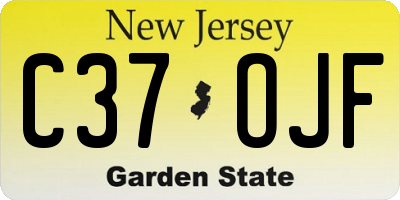 NJ license plate C37OJF