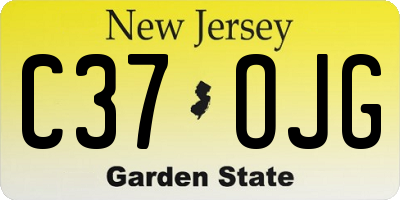 NJ license plate C37OJG