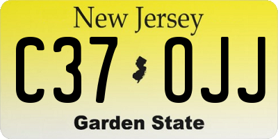 NJ license plate C37OJJ